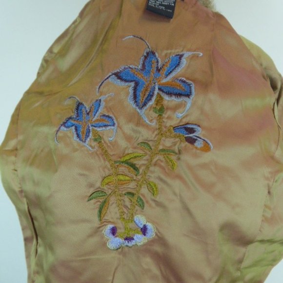 ARDEN B LEATHER brown blazer JACKET removable rabbit fur collar M fitted - Picture 4 of 12